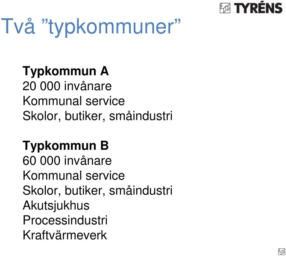 Typkommun B 60 000 invånare  Akutsjukhus