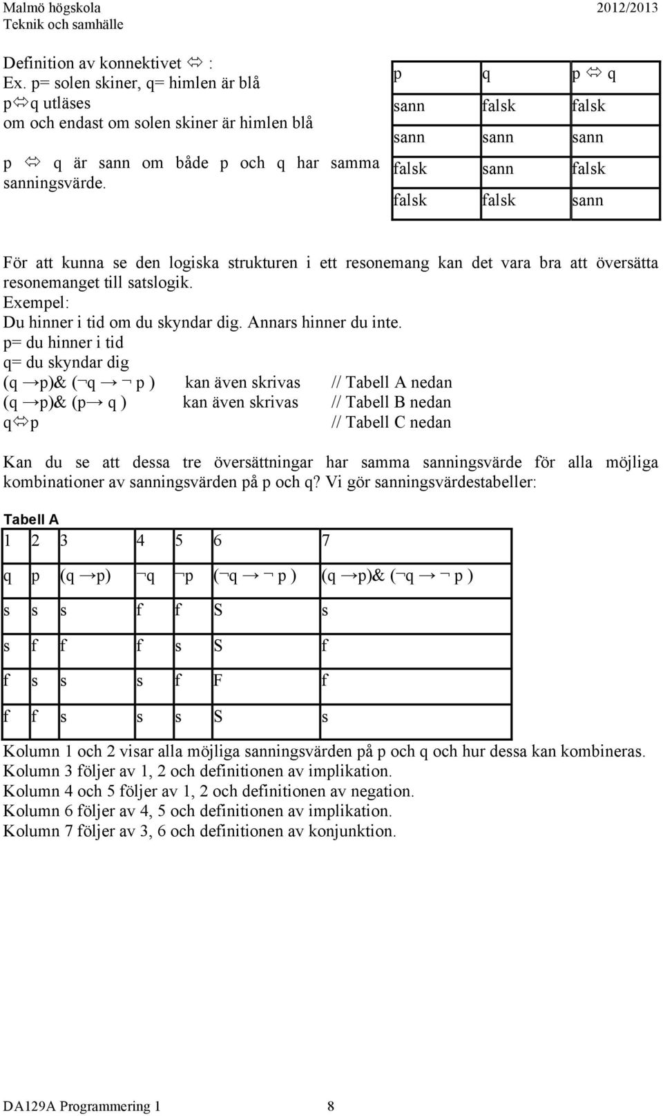 Exempel: Du hinner i tid om du skyndar dig. Annars hinner du inte.