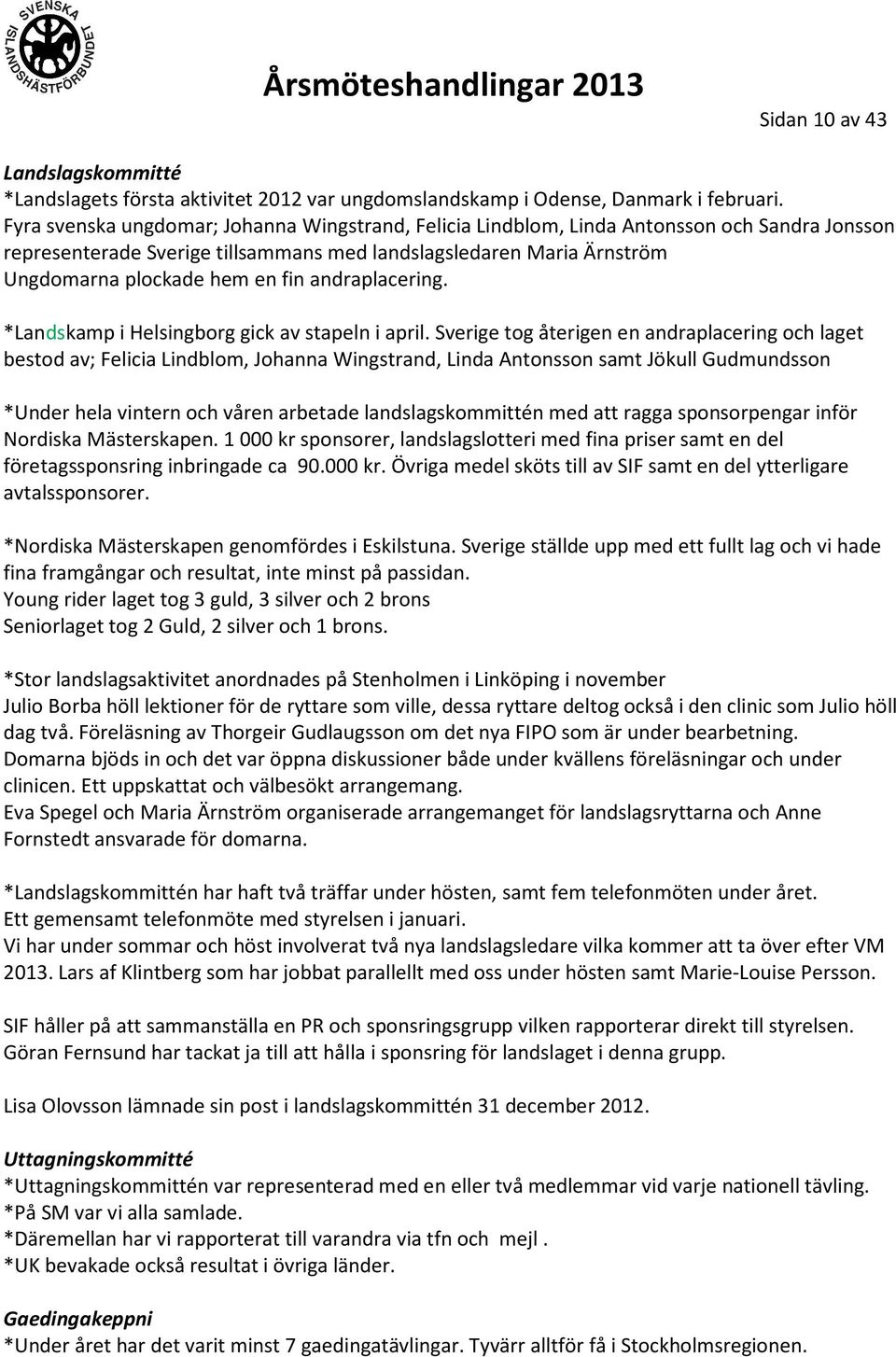 andraplacering. *Landskamp i Helsingborg gick av stapeln i april.