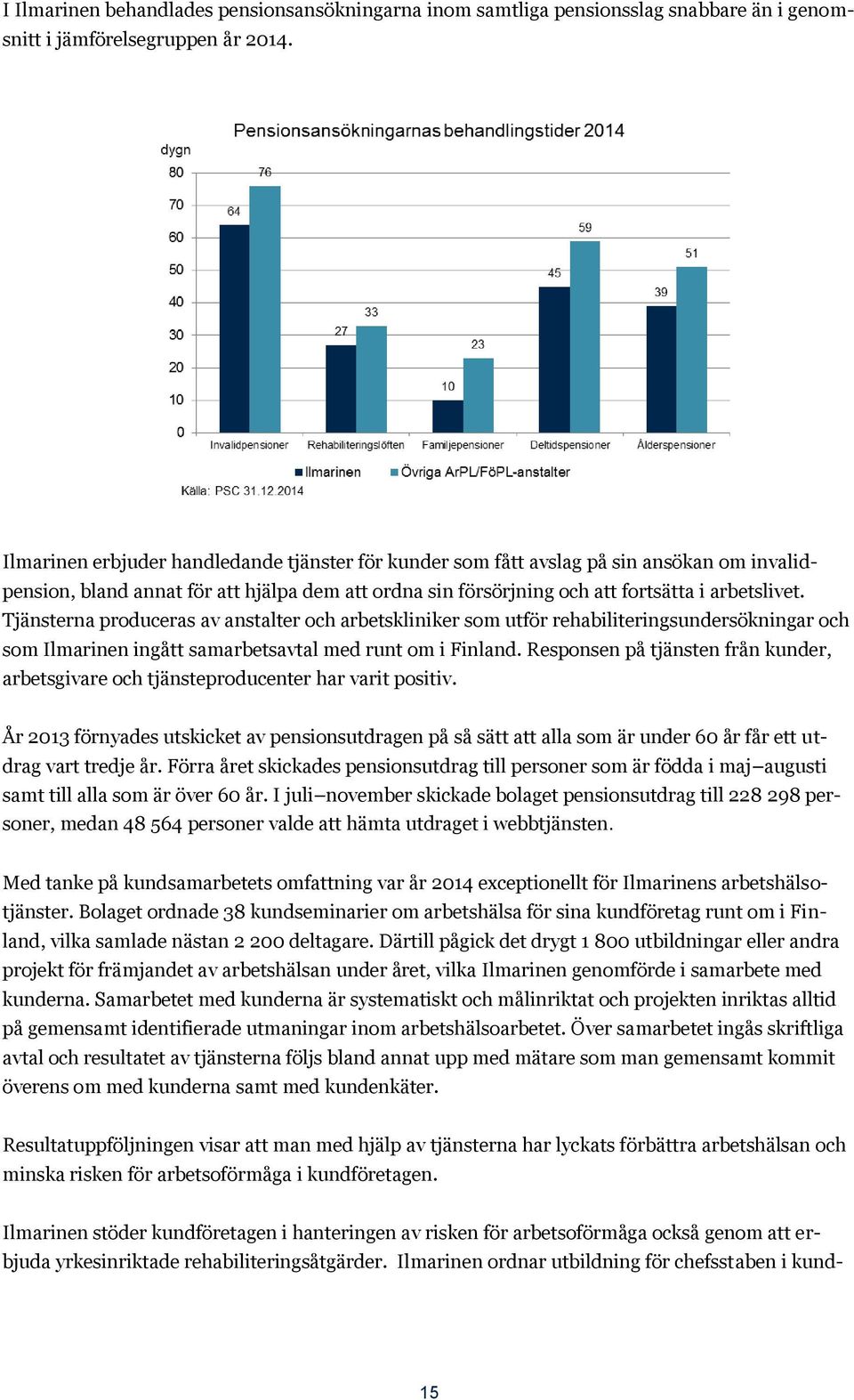 Tjänsterna produceras av anstalter och arbetskliniker som utför rehabiliteringsundersökningar och som Ilmarinen ingått samarbetsavtal med runt om i Finland.