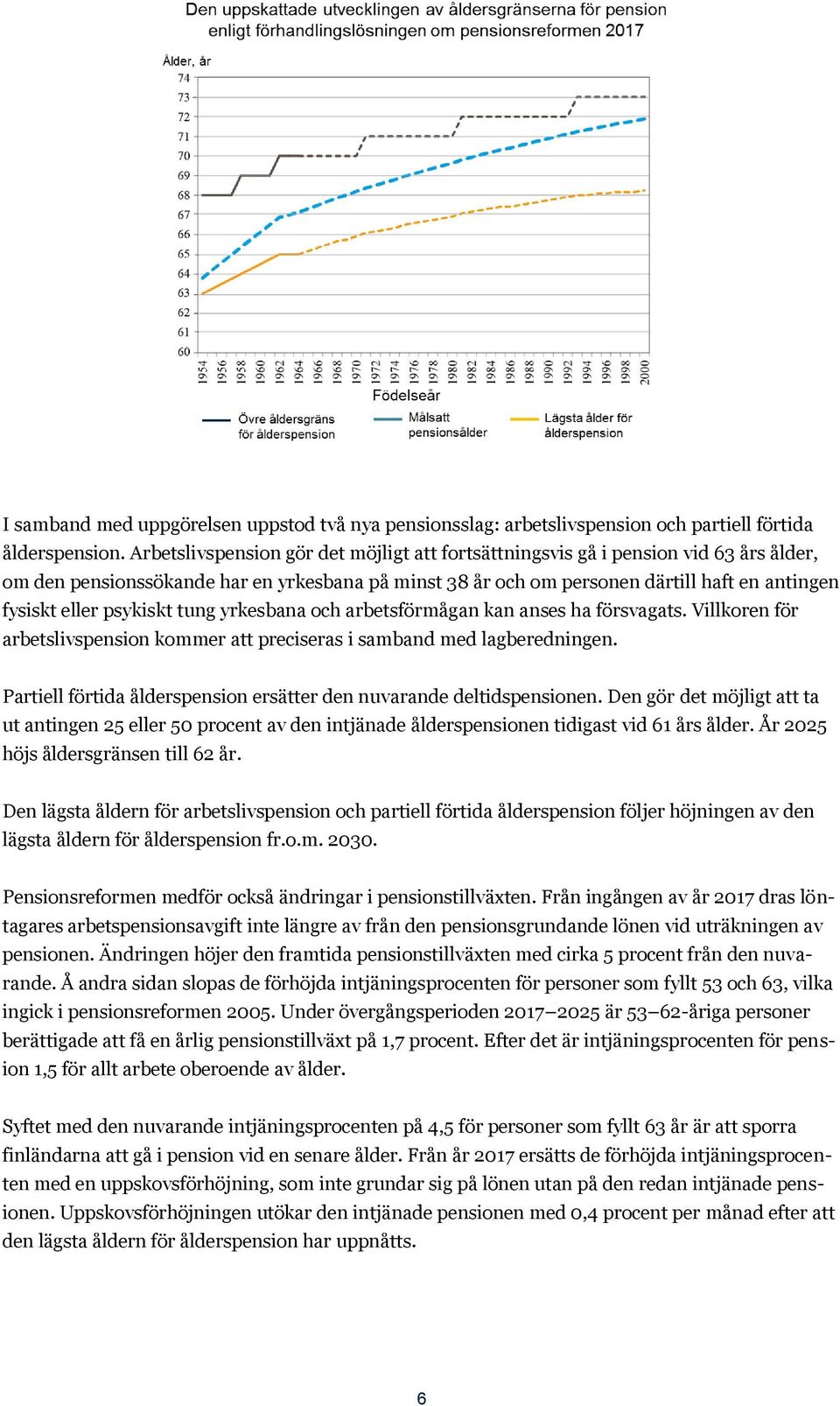psykiskt tung yrkesbana och arbetsförmågan kan anses ha försvagats. Villkoren för arbetslivspension kommer att preciseras i samband med lagberedningen.