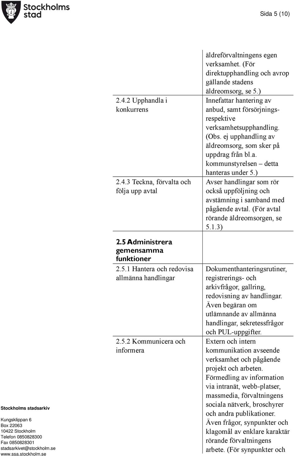 ej upphandling av äldreomsorg, som sker på uppdrag från bl.a. kommunstyrelsen detta hanteras under 5.) Avser handlingar som rör också uppföljning och avstämning i samband med pågående avtal.