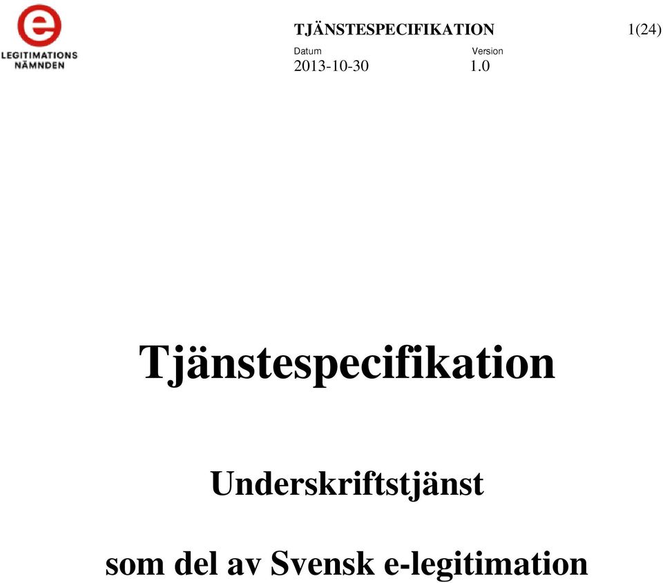 Tjänstespecifikation