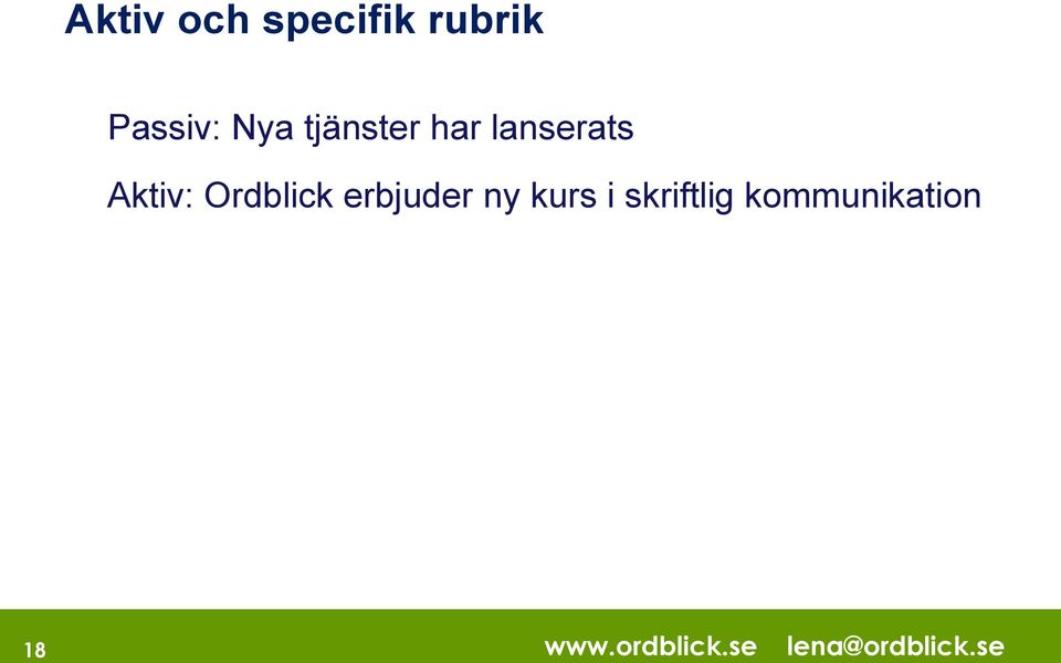 lanserats Aktiv: Ordblick