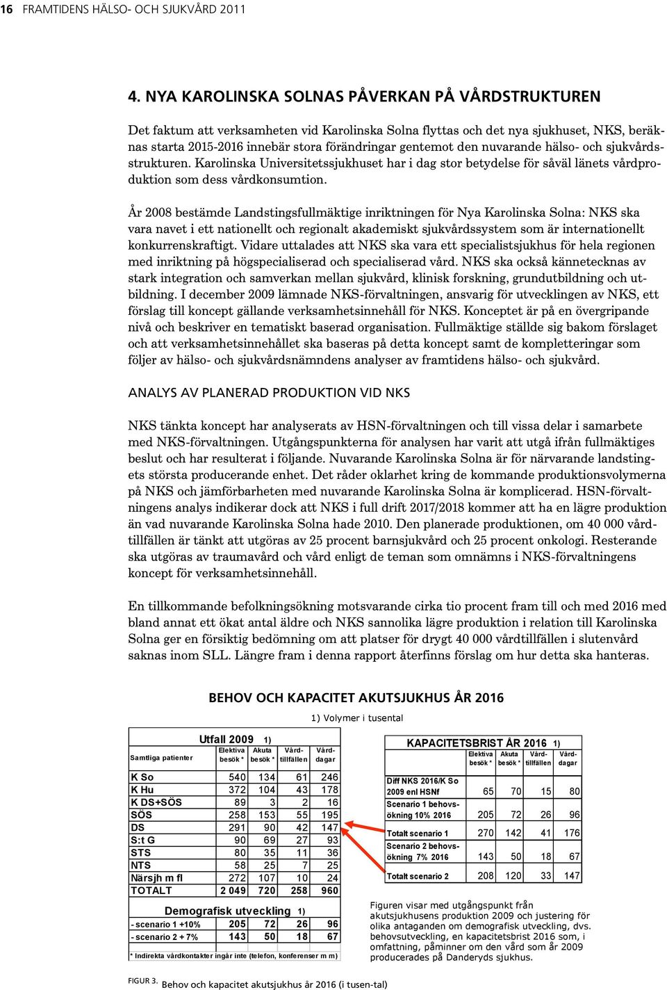 nuvarande hälso- och sjukvårdsstrukturen. Karolinska Universitetssjukhuset har i dag stor betydelse för såväl länets vårdproduktion som dess vårdkonsumtion.
