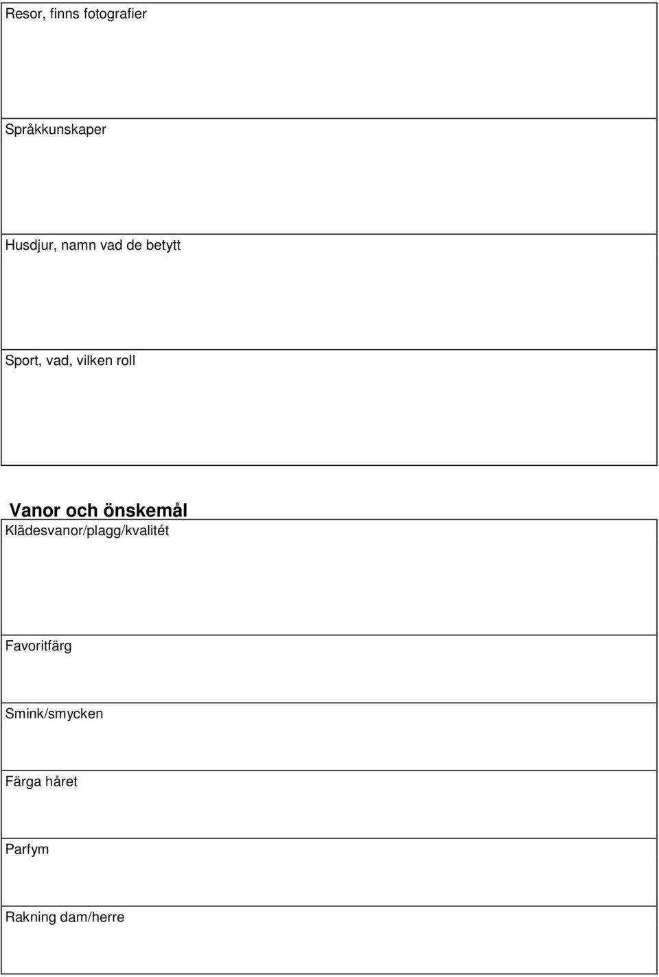 och önskemål Klädesvanor/plagg/kvalitét