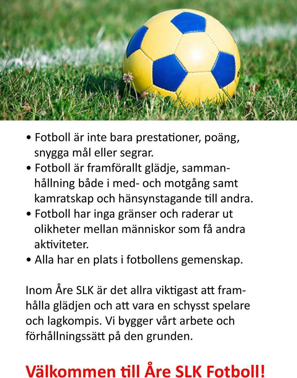 Fotboll har inga gränser och raderar ut olikheter mellan människor som få andra aktiviteter.