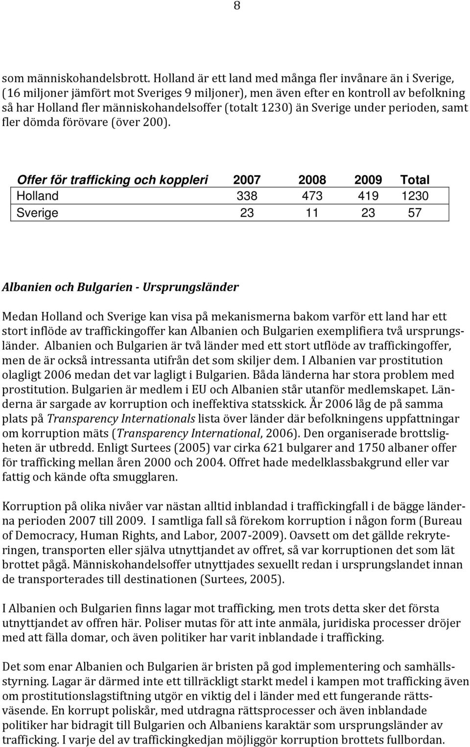 1230) än Sverige under perioden, samt fler dömda förövare (över 200).