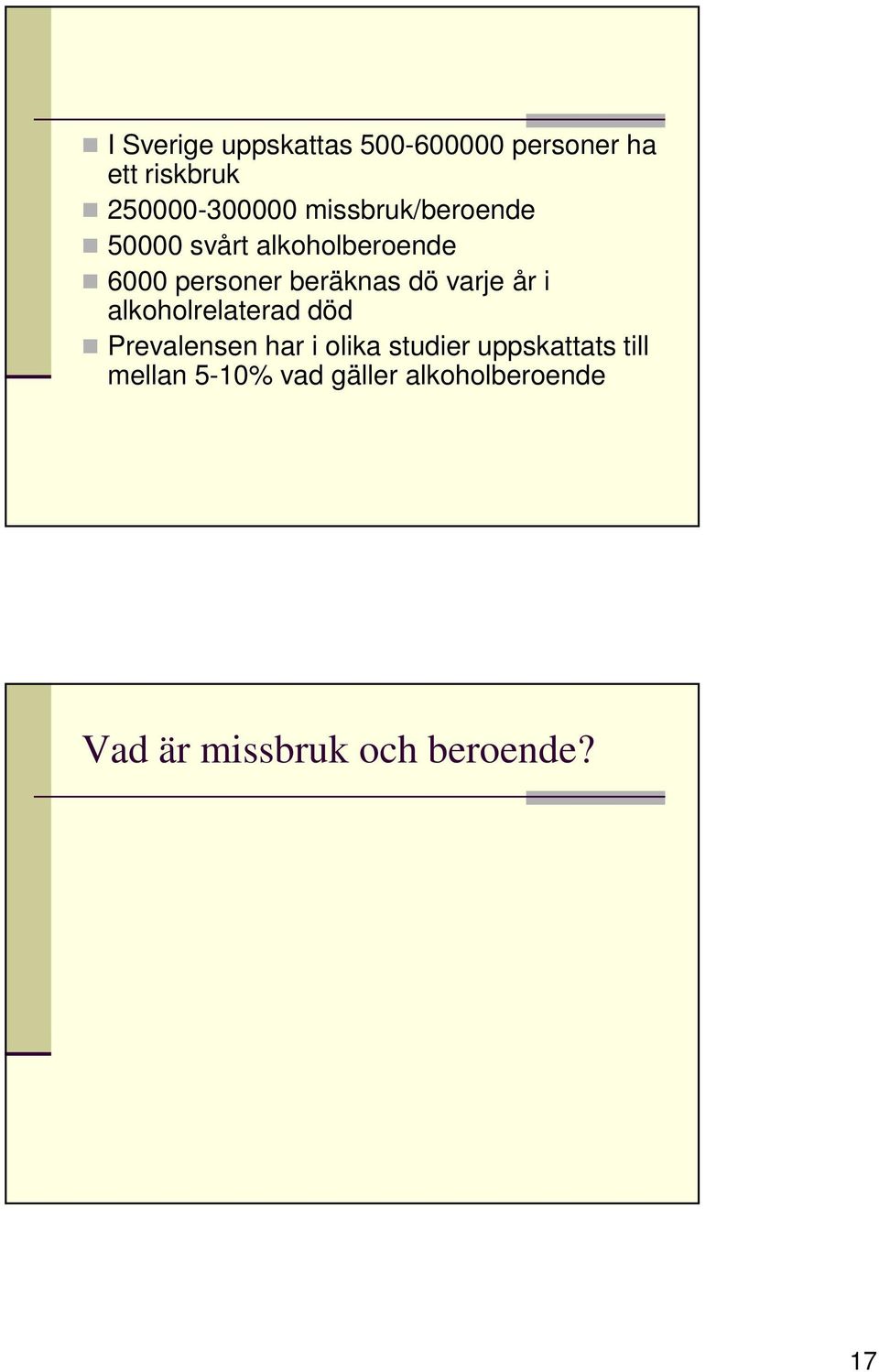 varje år i alkoholrelaterad död Prevalensen har i olika studier