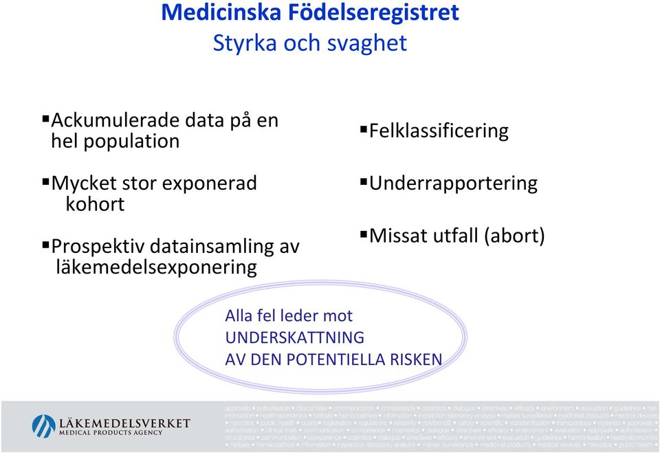 av läkemedelsexponering Felklassificering Underrapportering Missat