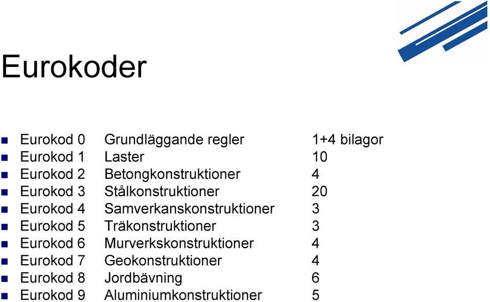 Samverkanskonstruktioner 3 Eurokod 5 Träkonstruktioner 3 Eurokod 6