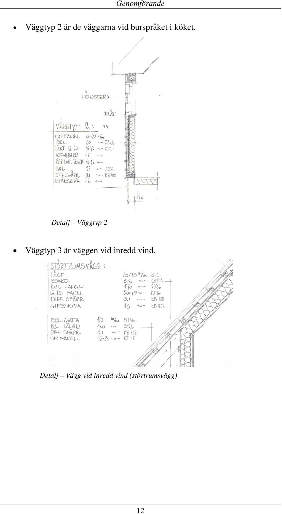 Detalj Väggtyp 2 Väggtyp 3 är väggen vid