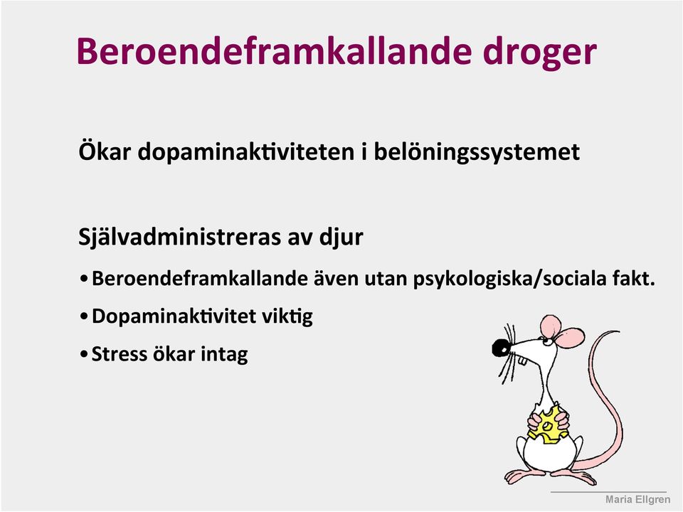 Självadministreras av djur Beroendeframkallande