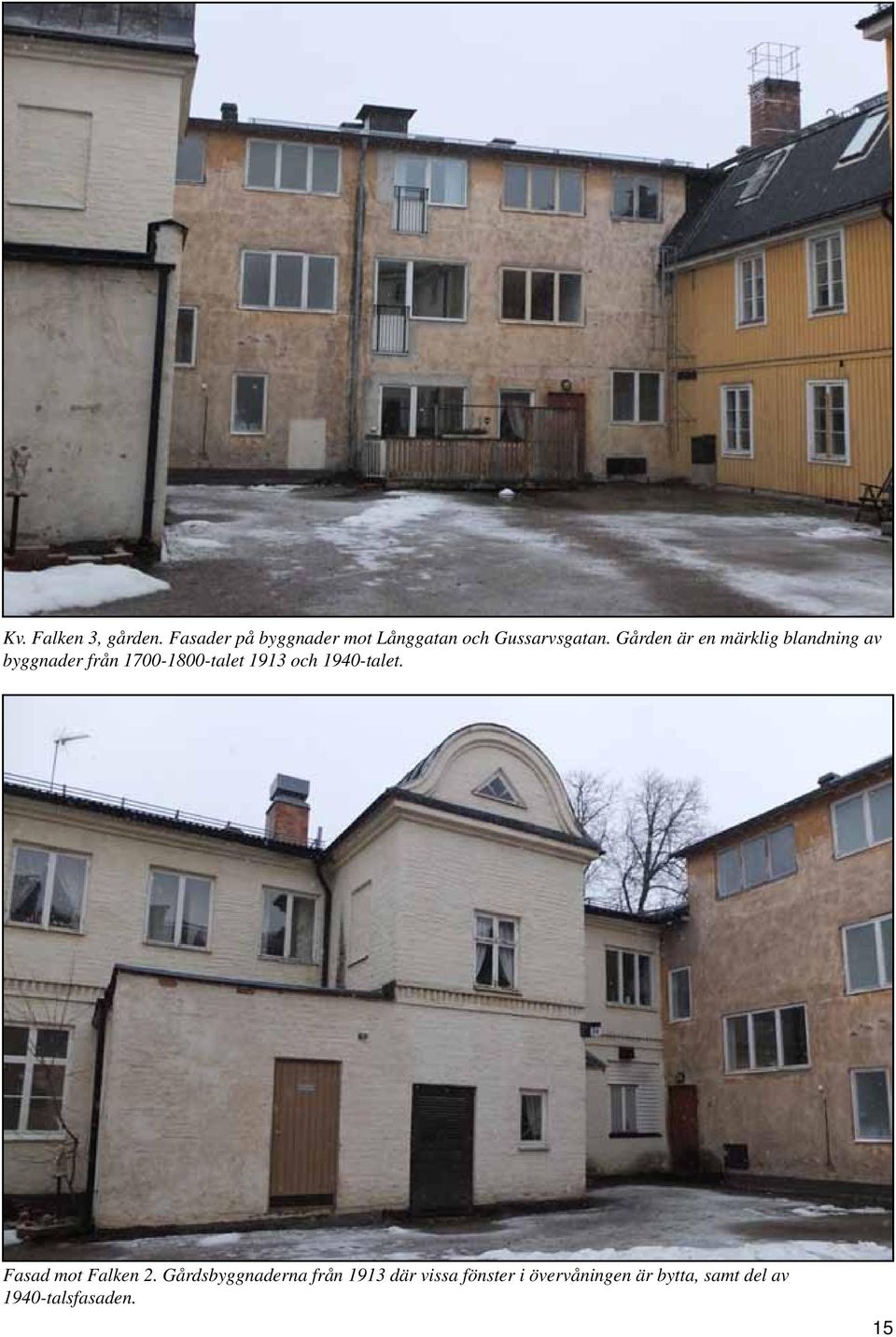Gården är en märklig blandning av byggnader från 1700-1800-talet 1913