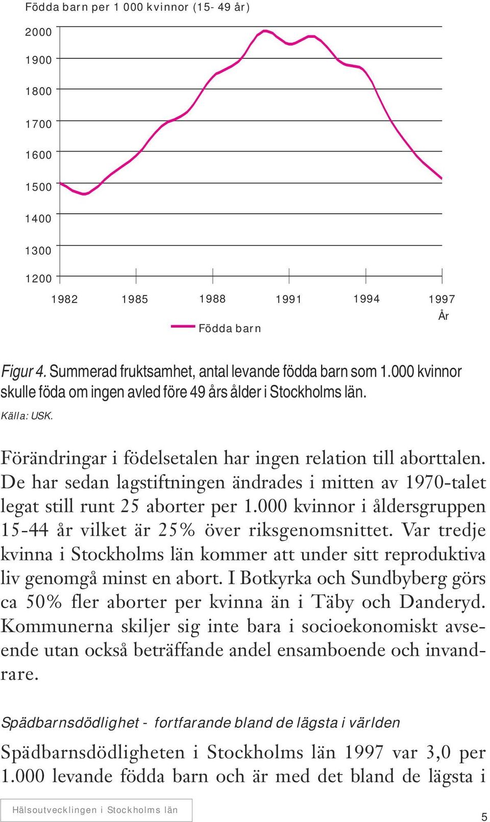 De har sedan lagstiftningen ändrades i mitten av 1970-talet legat still runt 25 aborter per 1.000 kvinnor i åldersgruppen 15-44 år vilket är 25% över riksgenomsnittet.