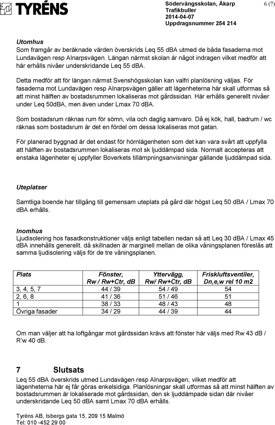 För fasaderna mot Lundavägen resp Alnarpsvägen gäller att lägenheterna här skall utformas så att minst hälften av bostadsrummen lokaliseras mot gårdssidan.