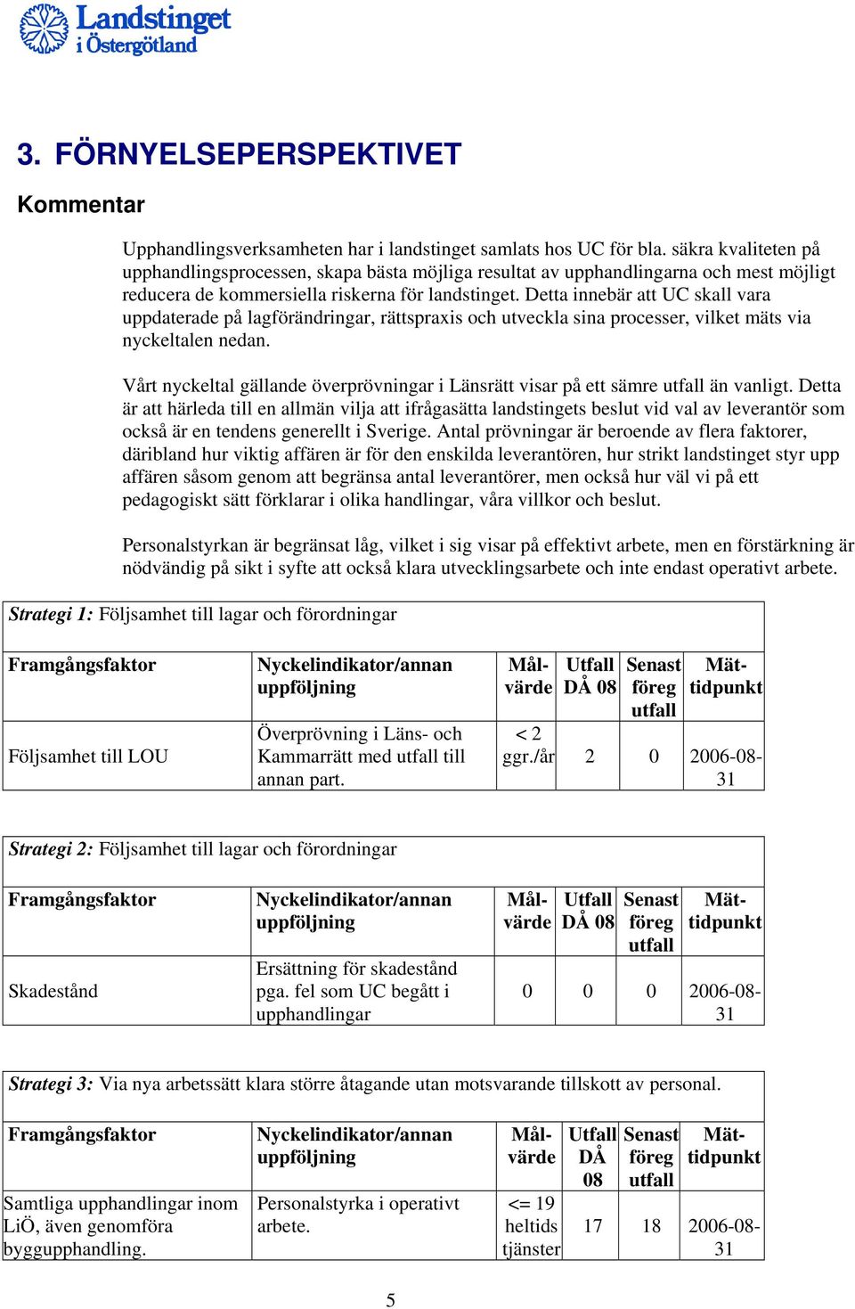 Detta innebär att UC skall vara uppdaterade på lagförändringar, rättspraxis och utveckla sina processer, vilket mäts via nyckeltalen nedan.