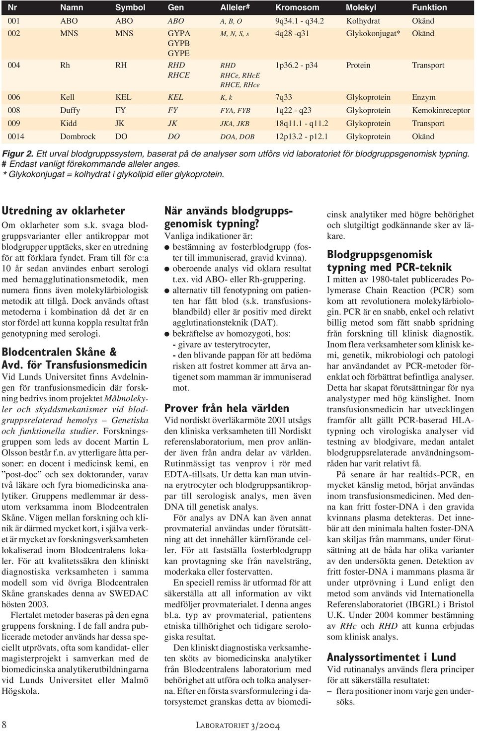2 - p34 Protein Transport RHCE RHCe, RHcE RHCE, RHce 006 Kell KEL KEL K, k 7q33 Glykoprotein Enzym 008 Duffy FY FY FYA, FYB 1q22 - q23 Glykoprotein Kemokinreceptor 009 Kidd JK JK JKA, JKB 18q11.