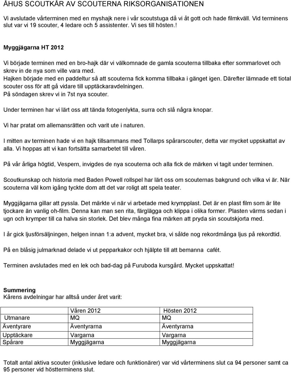 Hajken började med en paddeltur så att scouterna fick komma tillbaka i gänget igen. Därefter lämnade ett tiotal scouter oss för att gå vidare till upptäckaravdelningen.