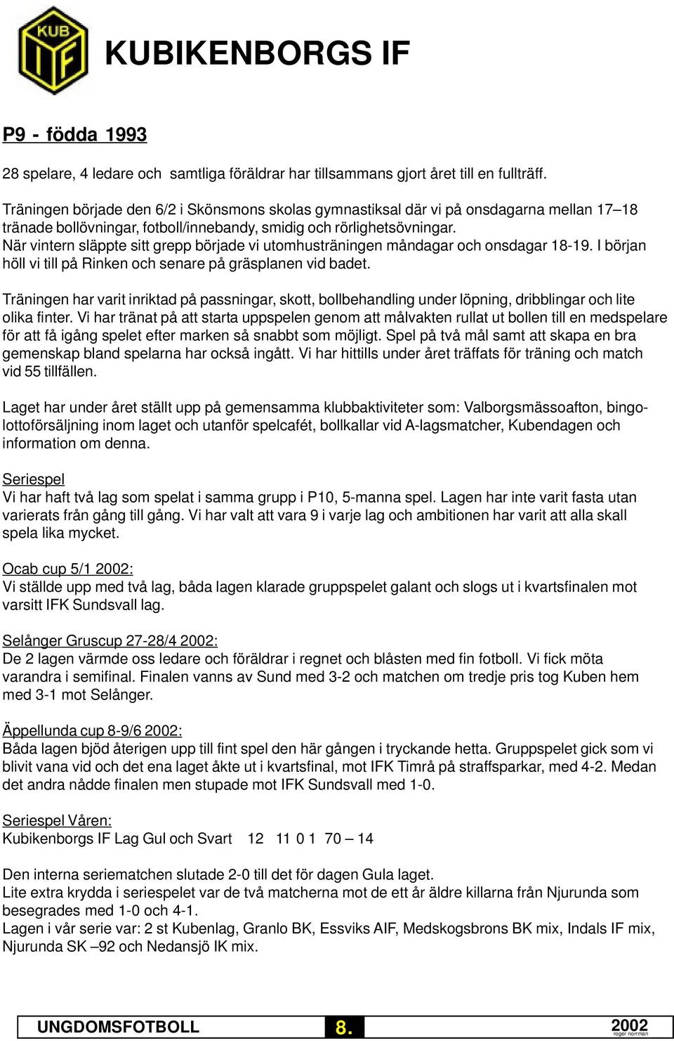 När vintern släppte sitt grepp började vi utomhusträningen måndagar och onsdagar 18-19. I början höll vi till på Rinken och senare på gräsplanen vid badet.