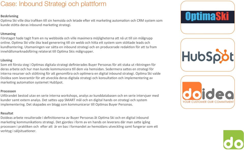 Op1ma Ski ville öka lead generering 1ll sin webb och hi8a e8 system som stö8ade leads och kundhantering.