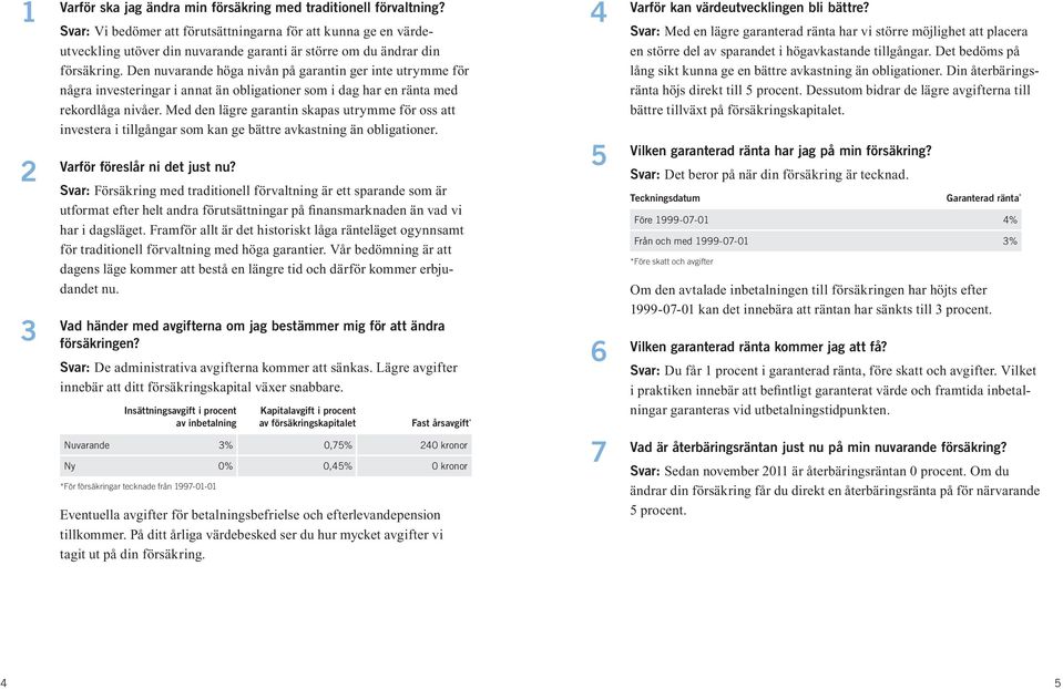 Den nuvarande höga nivån på garantin ger inte utrymme för några investeringar i annat än obligationer som i dag har en ränta med rekordlåga nivåer.