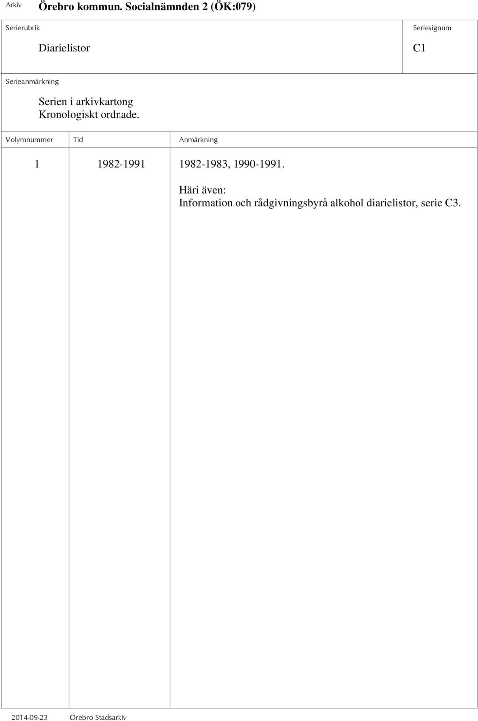 1 1982-1991 1982-1983, 1990-1991.