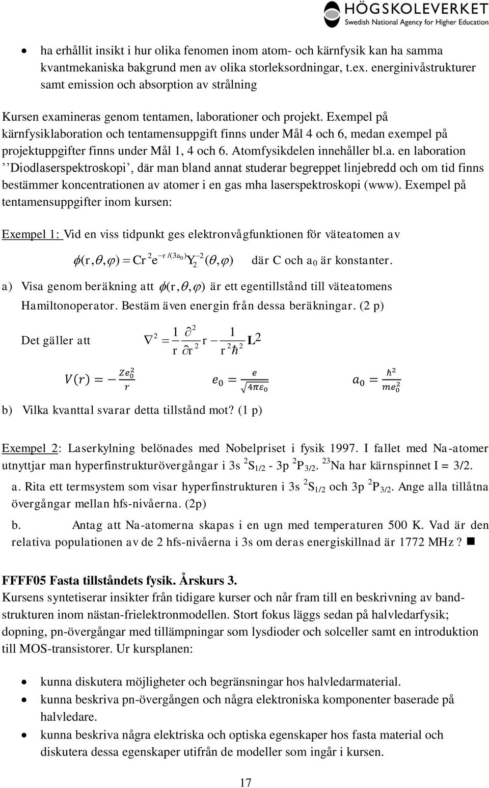 Exempel på kärnfysiklab