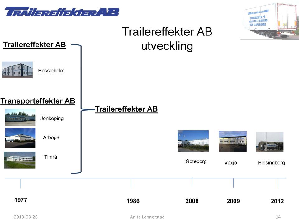 Trailereffekter AB Arboga Timrå Göteborg Växjö