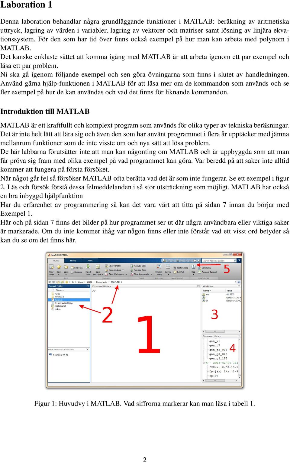 Det kanske enklaste sättet att komma igång med MATLAB är att arbeta igenom ett par exempel och läsa ett par problem.