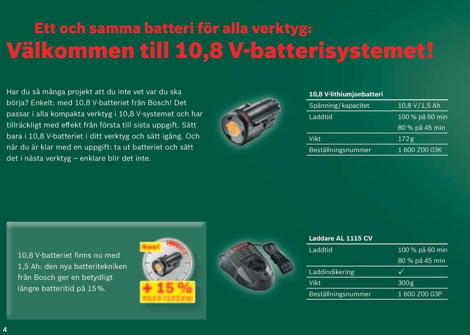 Och när du är klar med en uppgift: ta ut batteriet och sätt det i nästa verktyg enklare blir det inte.