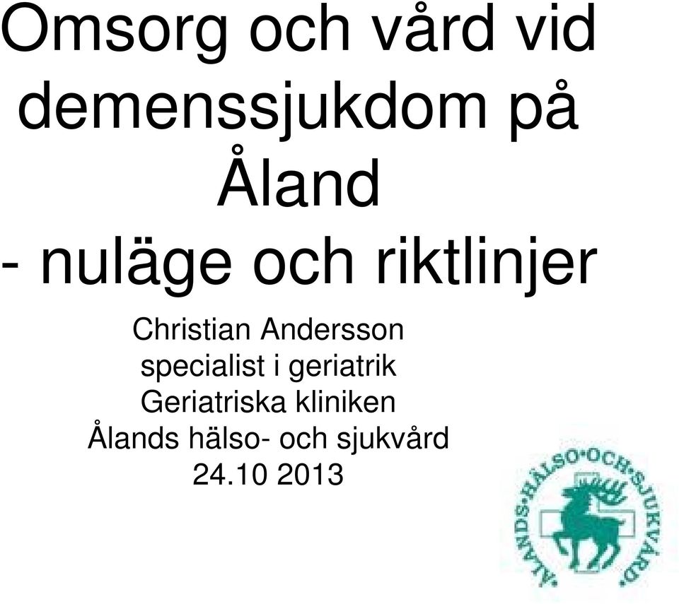 Andersson specialist i geriatrik
