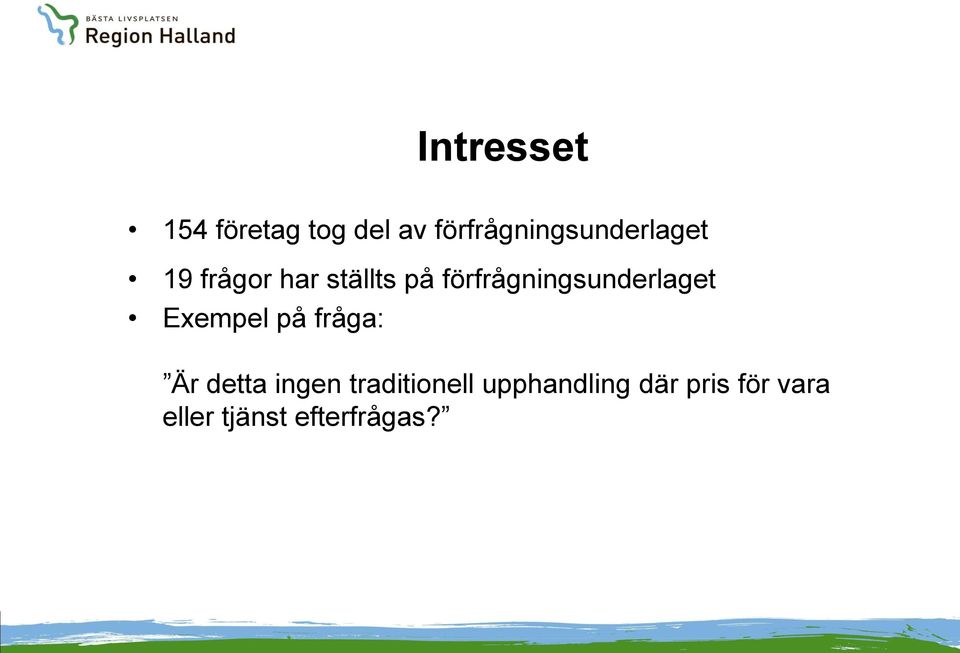 förfrågningsunderlaget Exempel på fråga: Är detta