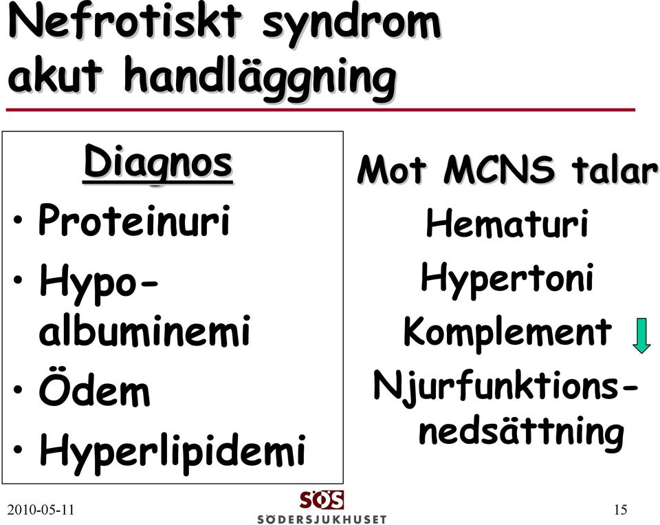 MCNS talar Hematuri Hypertoni Komplement