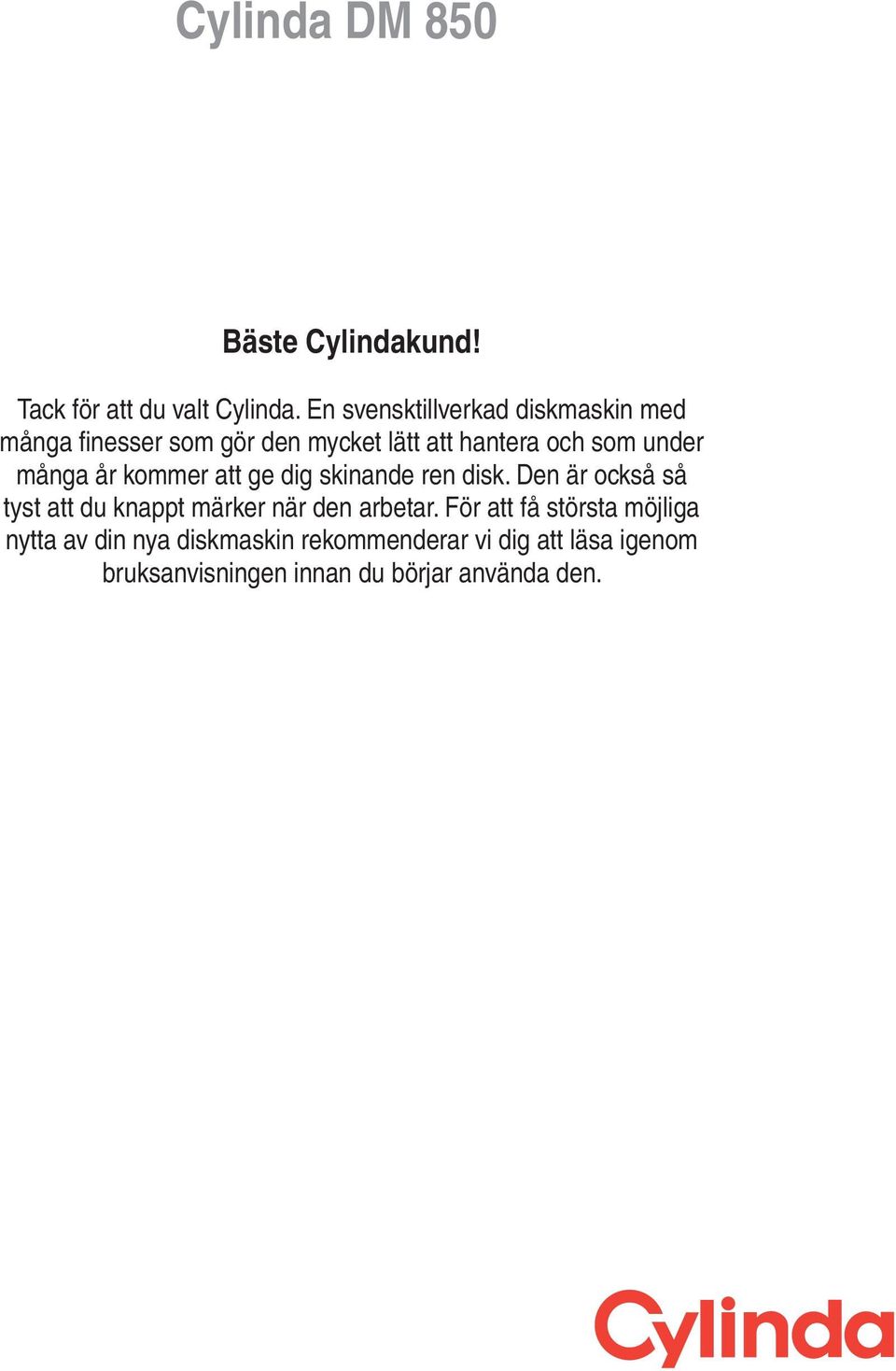 Cylinda DM 850 Bäste Cylindakund! - PDF Free Download