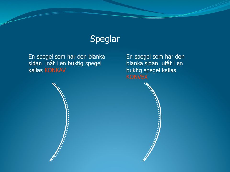 KONKAV En spegel som har den blanka