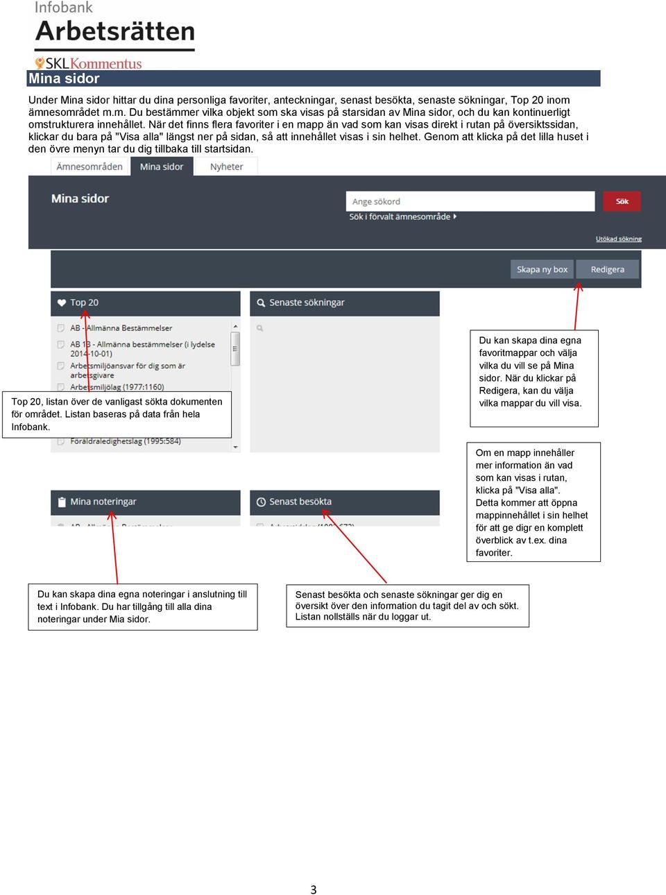 När det finns flera favoriter i en mapp än vad som kan visas direkt i rutan på översiktssidan, klickar du bara på "Visa alla" längst ner på sidan, så att innehållet visas i sin helhet.