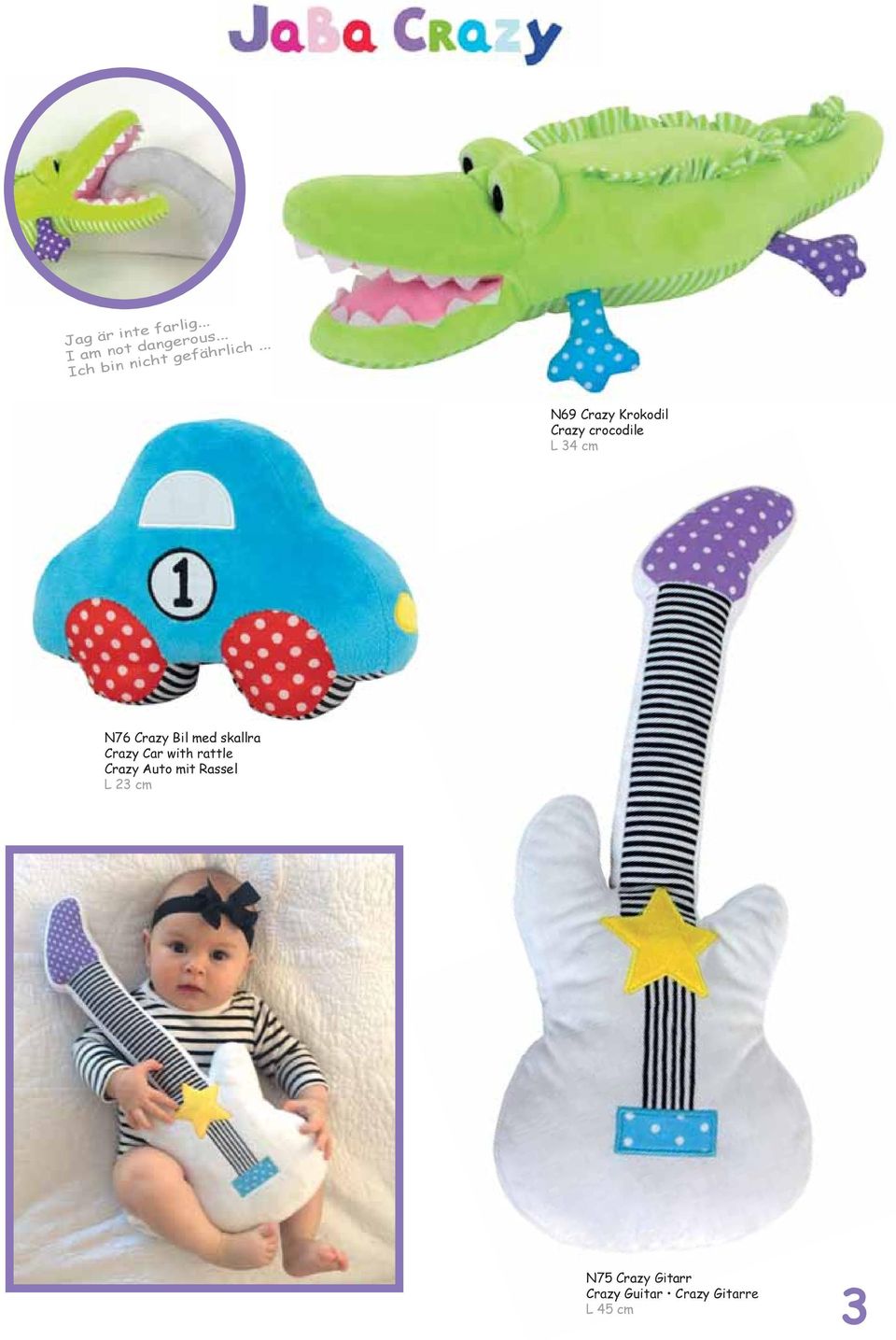 .. N69 Crazy Krokodil Crazy crocodile L 34 cm N76