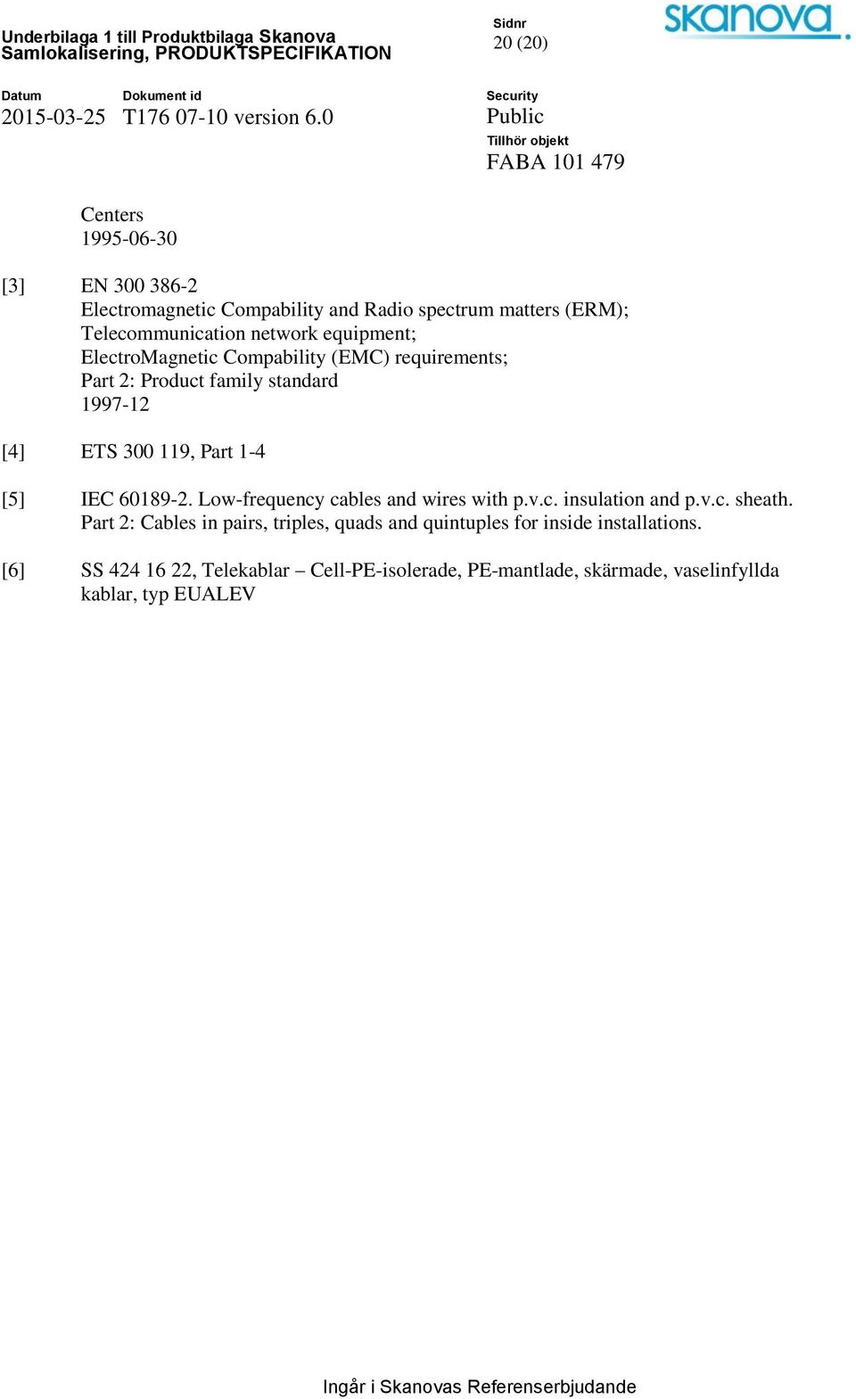 60189-2. Low-frequency cables and wires with p.v.c. insulation and p.v.c. sheath.