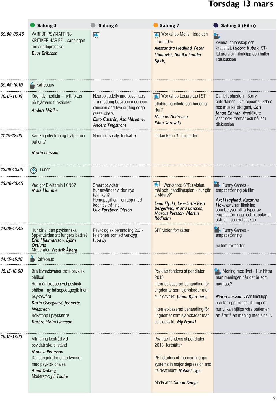 Bubak, STläkare visar filmklipp och håller i diskussion 09.45-10.15 Kaffepaus 10.15-11.