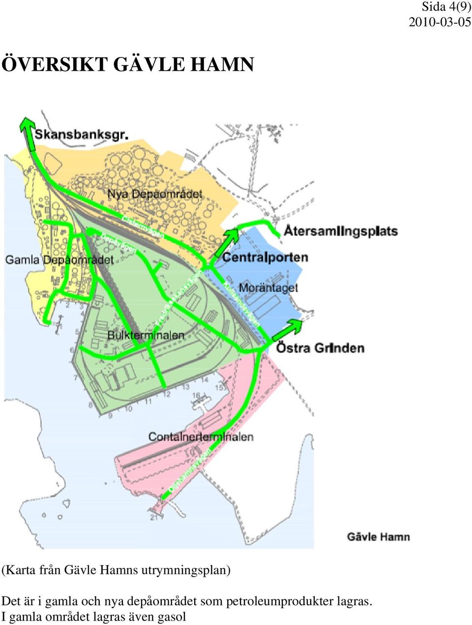 och nya depåområdet som petroleumprodukter