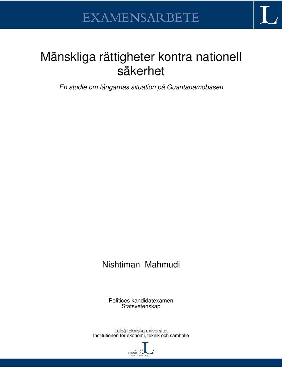 Mahmudi Politices kandidatexamen Statsvetenskap Luleå