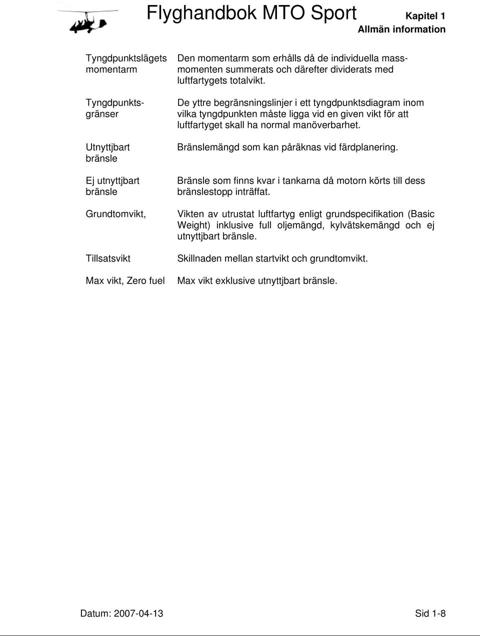 De yttre begränsningslinjer i ett tyngdpunktsdiagram inom vilka tyngdpunkten måste ligga vid en given vikt för att luftfartyget skall ha normal manöverbarhet.