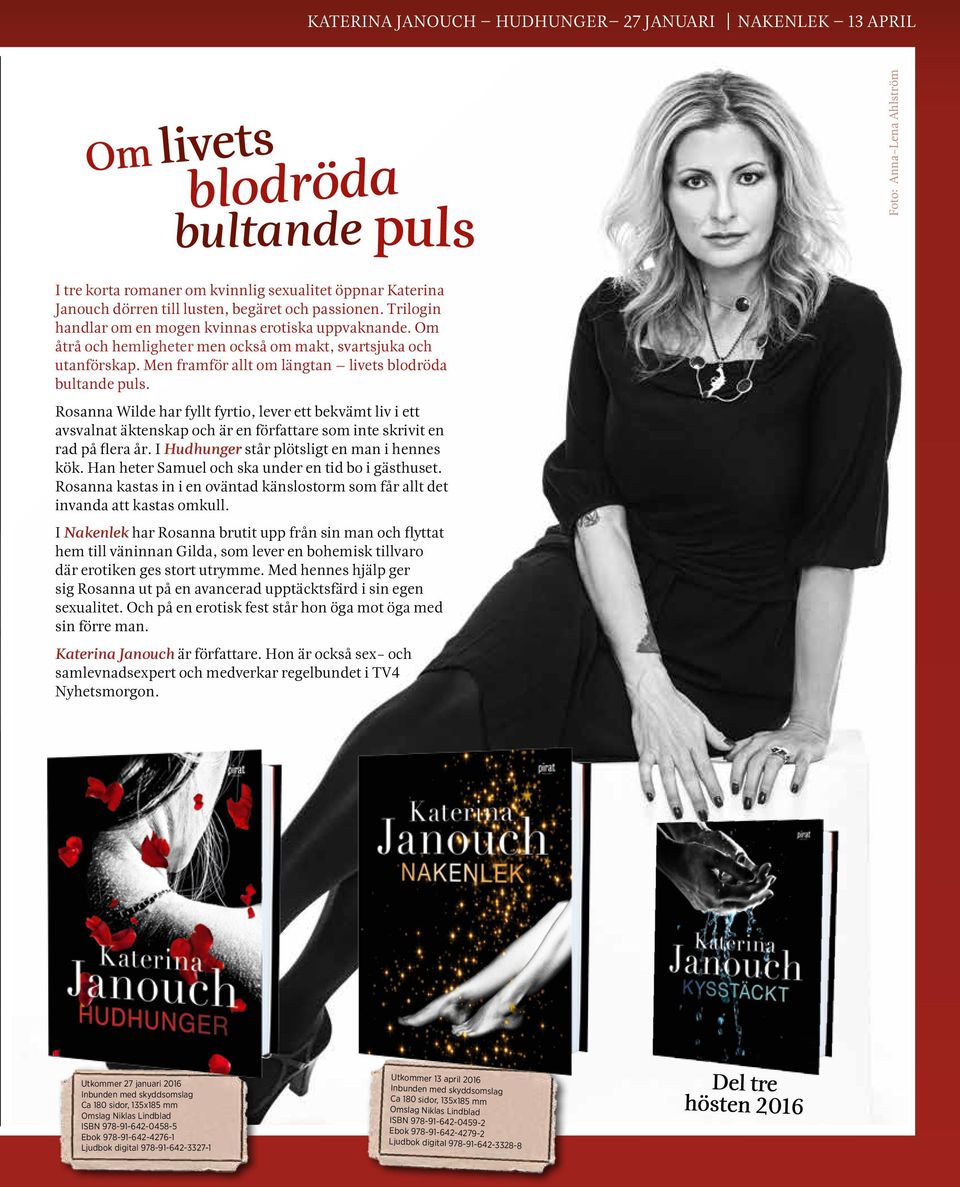 Men framför allt om längtan livets blodröda bultande puls. Rosanna Wilde har fyllt fyrtio, lever ett bekvämt liv i ett avsvalnat äktenskap och är en författare som inte skrivit en rad på flera år.