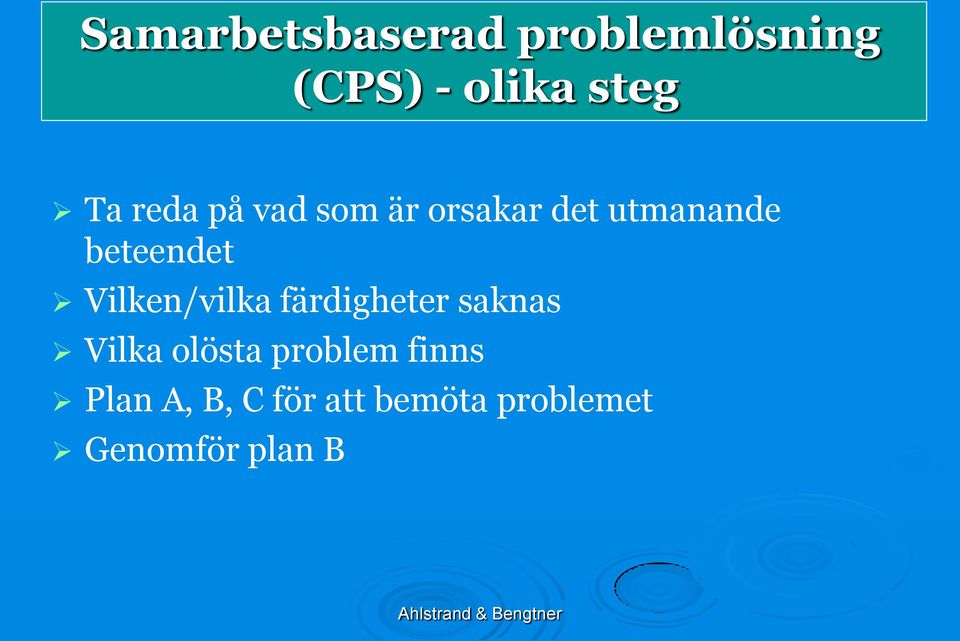 Vilken/vilka färdigheter saknas Vilka olösta problem