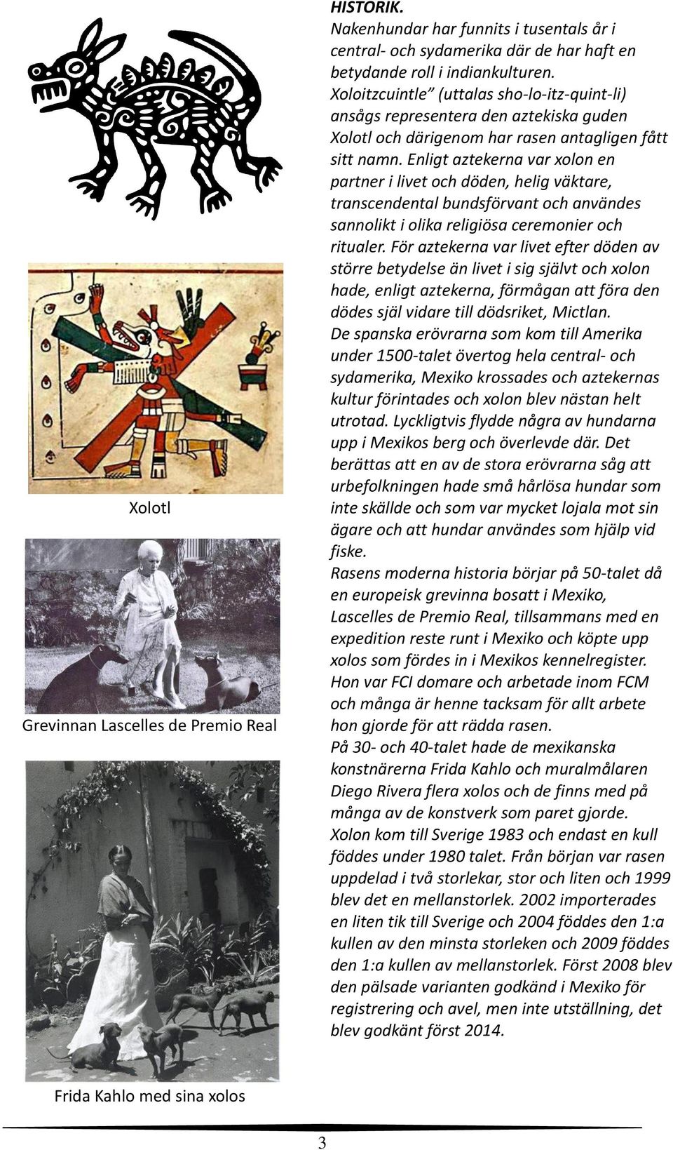 Enligt aztekerna var xolon en partner i livet och döden, helig väktare, transcendental bundsförvant och användes sannolikt i olika religiösa ceremonier och ritualer.
