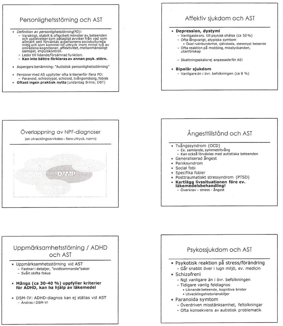 - Leder till lidande/försämrad funktion. - Kan inte bättre förklaras av annan psyk. stöm.