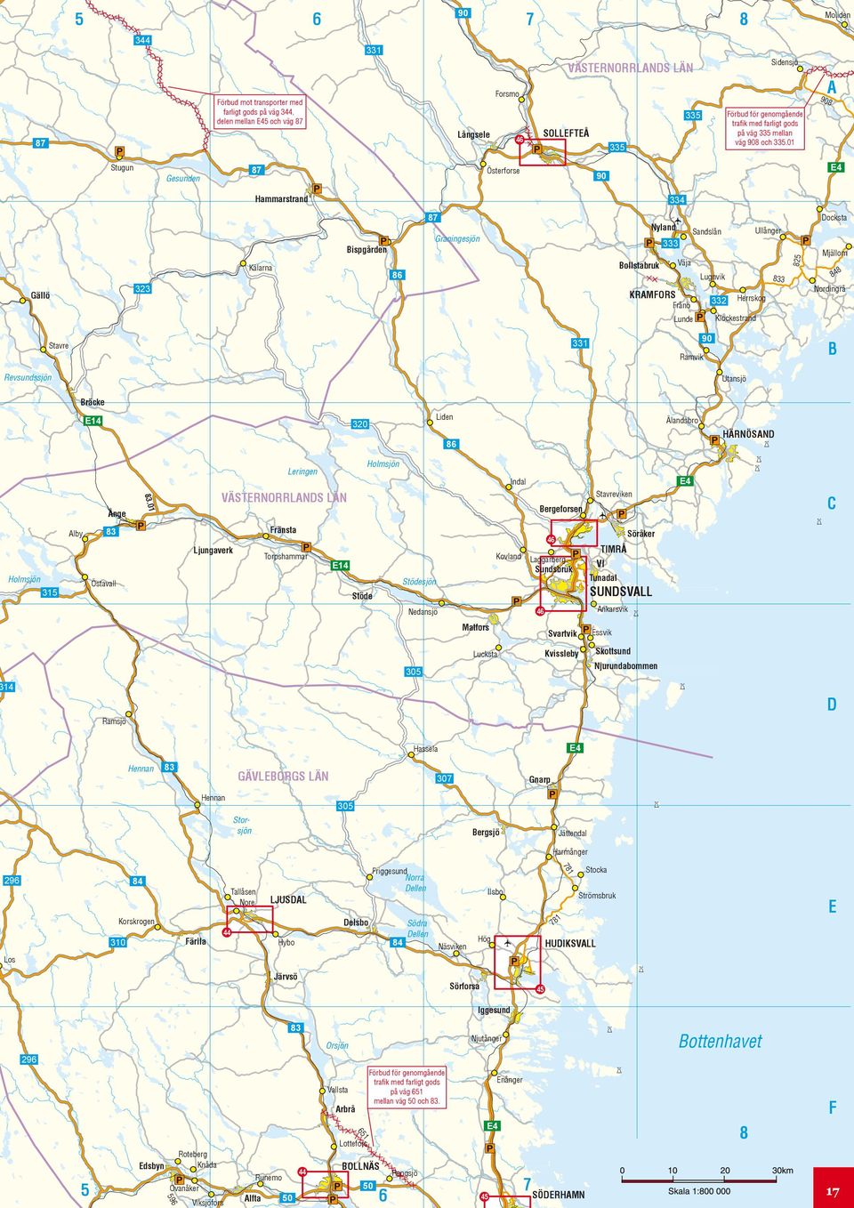 Mjällom Utansjö Bräcke Liden 0 Älandsbro HÄRNÖSAND Holmsjön Leringen Alby.