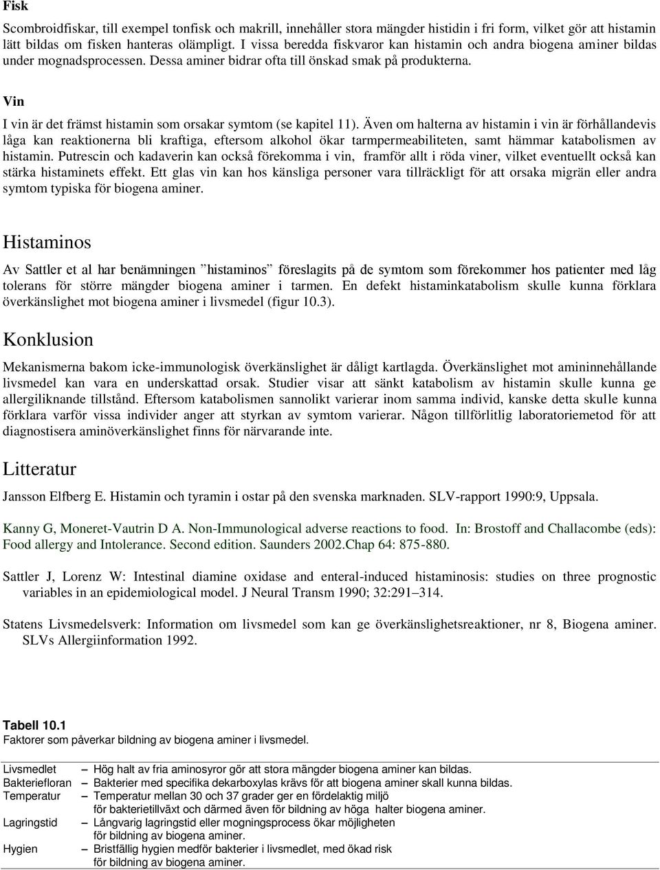 Vin I vin är det främst histamin som orsakar symtom (se kapitel 11).