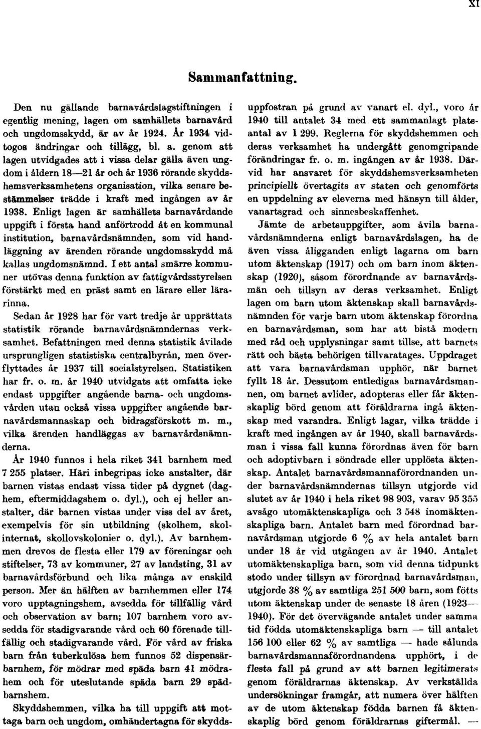 genom att lagen utvidgades att i vissa delar gälla även ungdom i åldern 18 21 år och år 1936 rörande skyddshemsverksamhetens organisation, vilka senare bestämmelser trädde i kraft med ingången av år